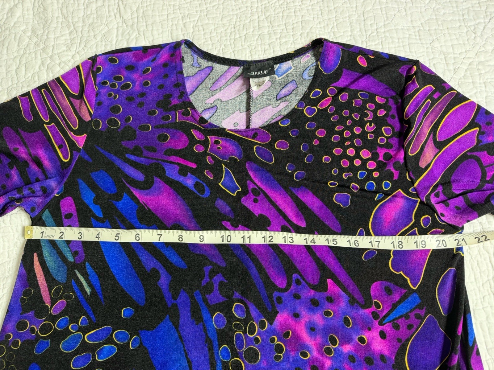 Vintage 90’s Jostar XL Vibrant Abstract Butterfly Slinky Maxi Dress Travel