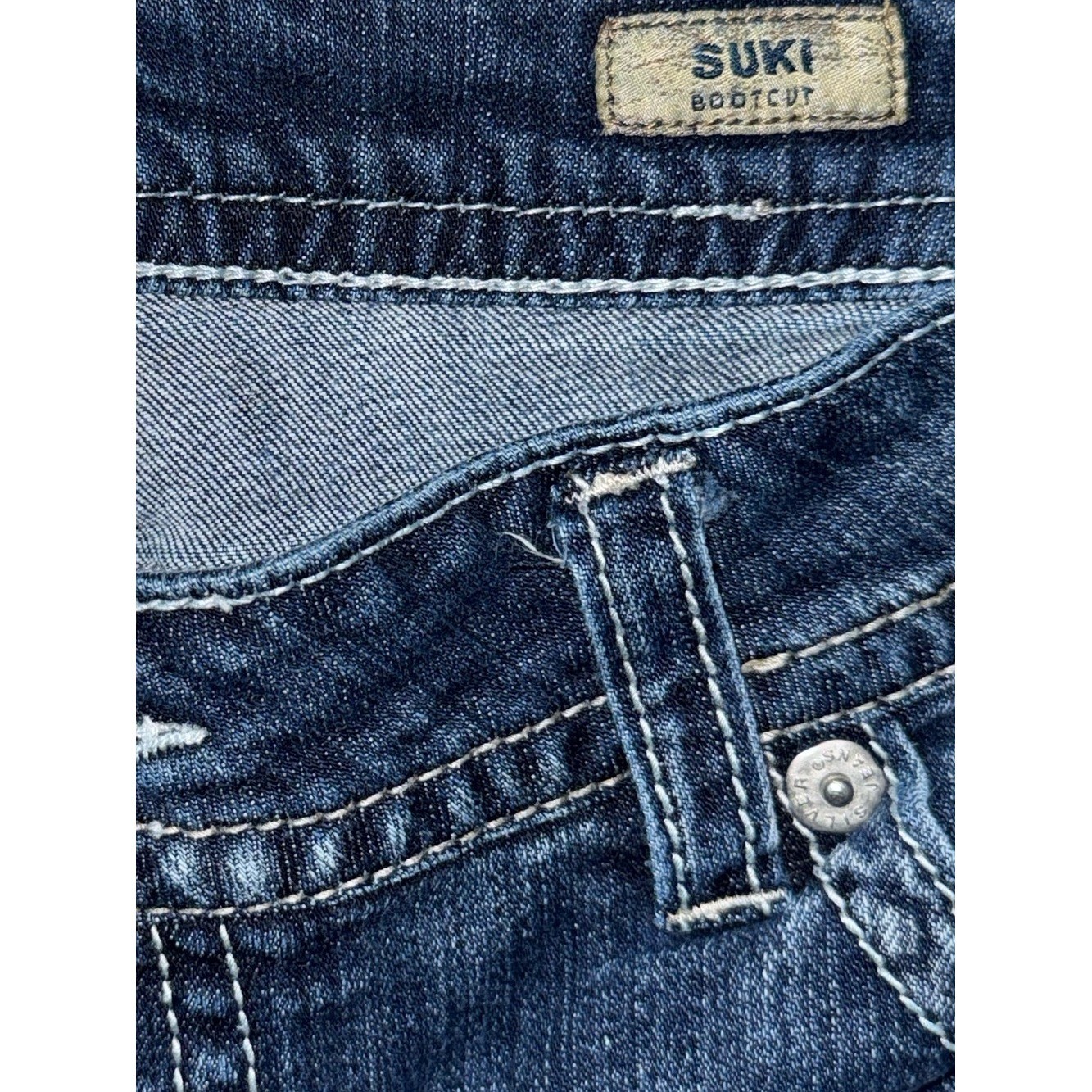 SILVER SUKI Bootcut Medium Wash Y2K Flare Jeans | Sz Tag Missing: Measures 36×28