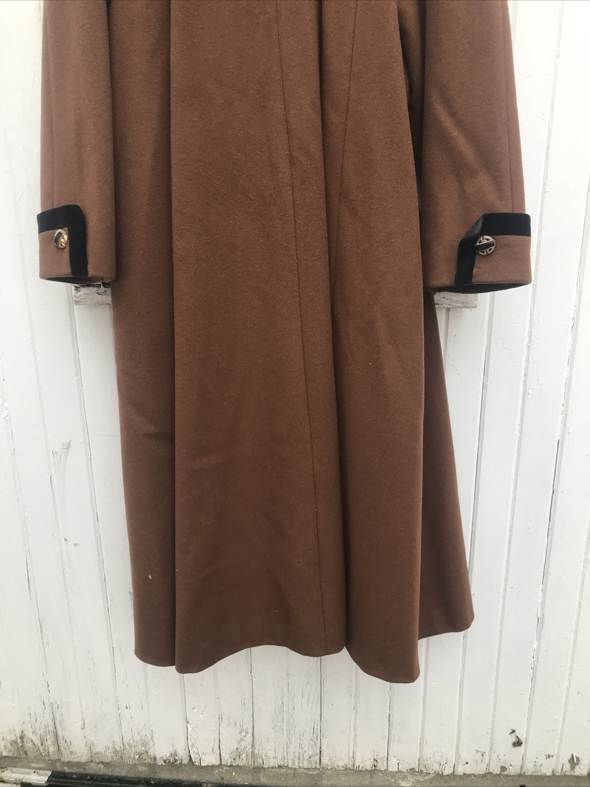 VTG Women’s Coat 80s 90s Russia Brown Size 10 Black Detail International Scene