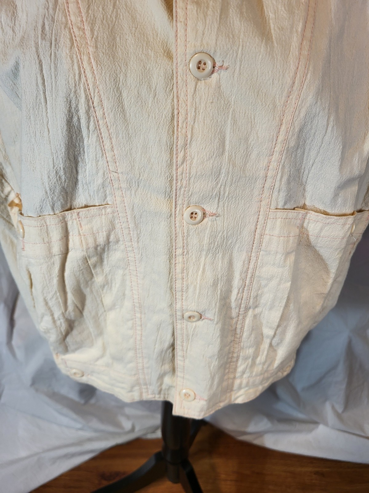 Vintage Organically Grown Size Large Peach Pink Cotton Vest