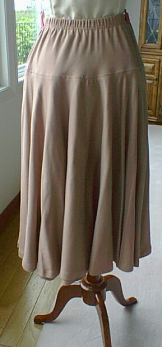 VTG Molto Fino SKIRT Midi Long 100% Cotton Sz S, Yoke at the hips Elastic Waist
