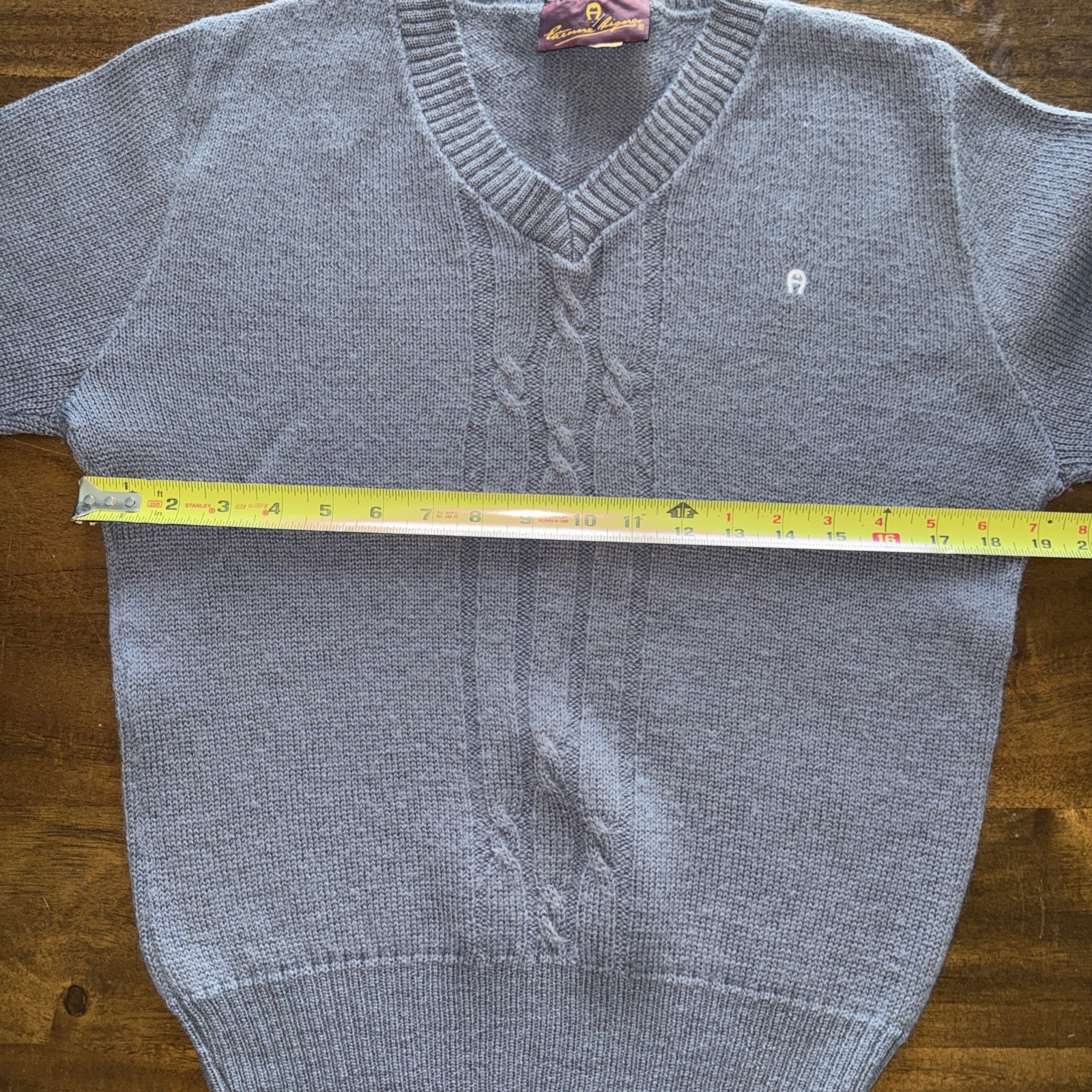 Vintage 70s ETIENNE AIGNER Womens M Wool Sweater Union Tag USA Made Cable Knit