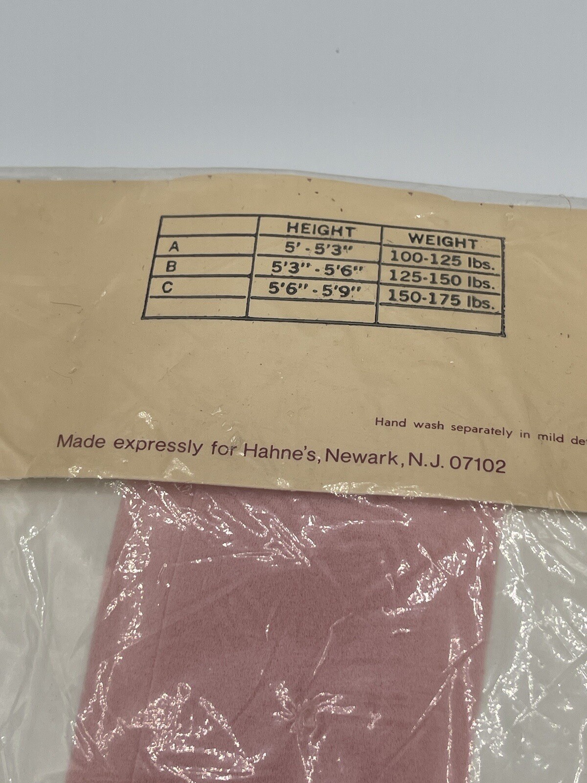 Vtg Hahne’s Pantyhose Control Top Sandal Toe Cotton Shield Sweet Pea Pink Size C