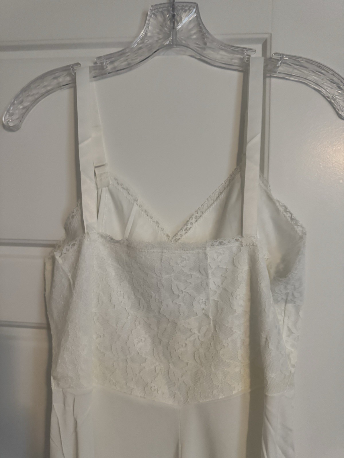 Vintage Du Pont Acele Size 36 Regular White Short Proportioned Slip Lace USA