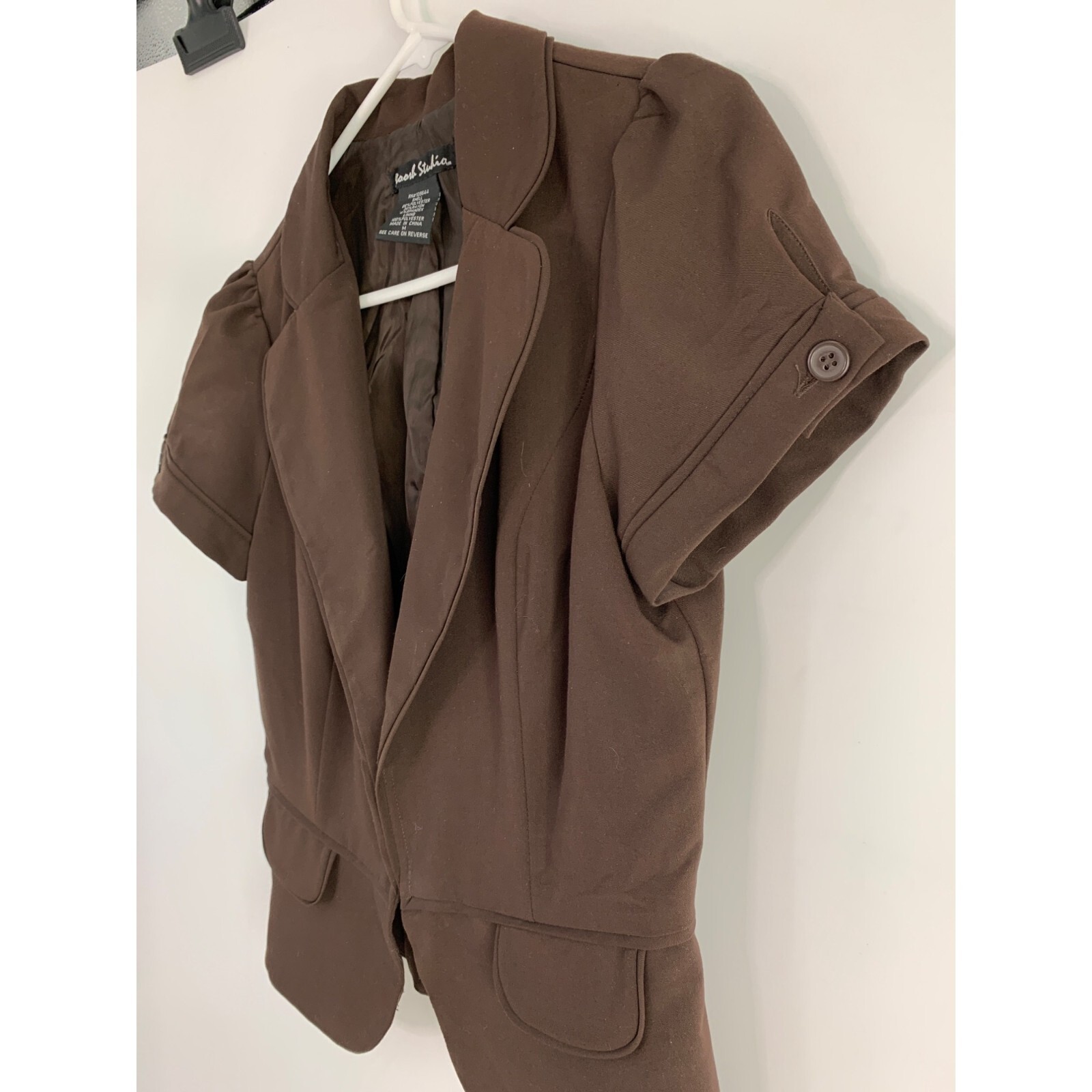 Vintage Y2K Stoorb studio peplum blazer jacket top brown size S/M 5871