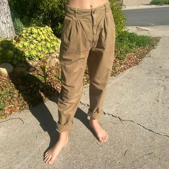 VTG 80s 90s BONGO High Waist Pleated Mom Pants Tapered Sz 7 USA Parachute Style