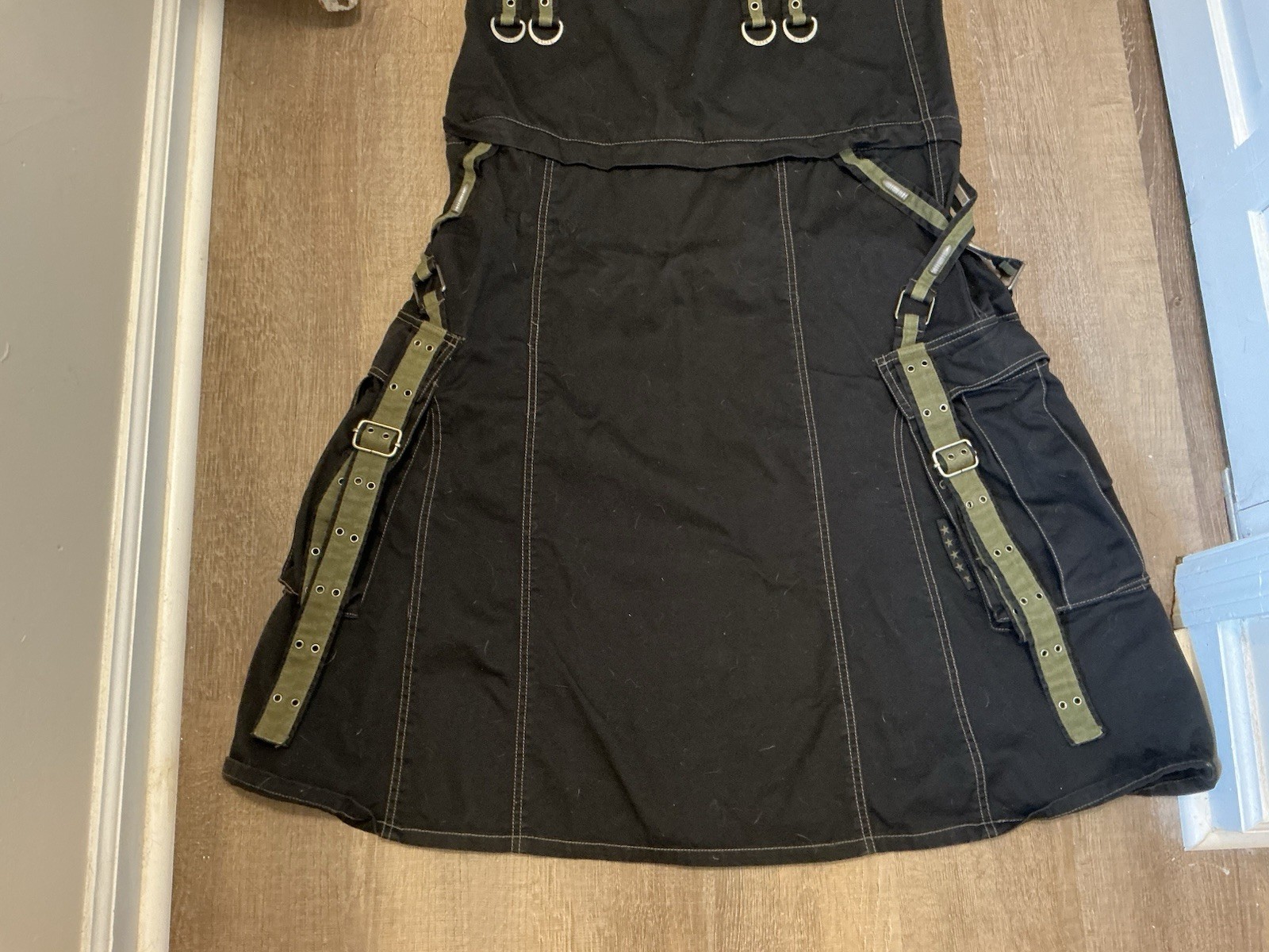 Vintage 2004 Y2K Tripp NYC Military Bullet Cargo Zip Off Maxi Skirt L Flawless