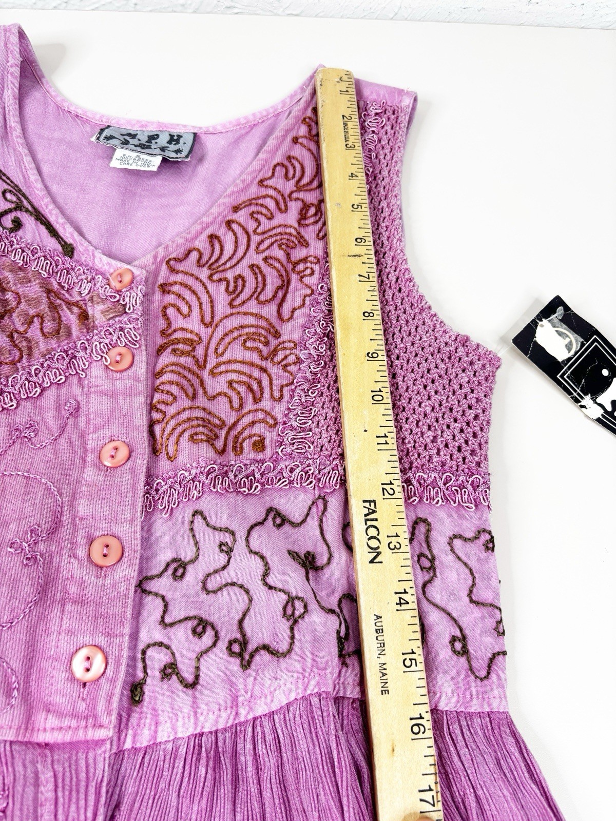 VTG MPH S Pink Patchwork Hippie Maxi Dress Cottagecore Earth Festival Boho NWT