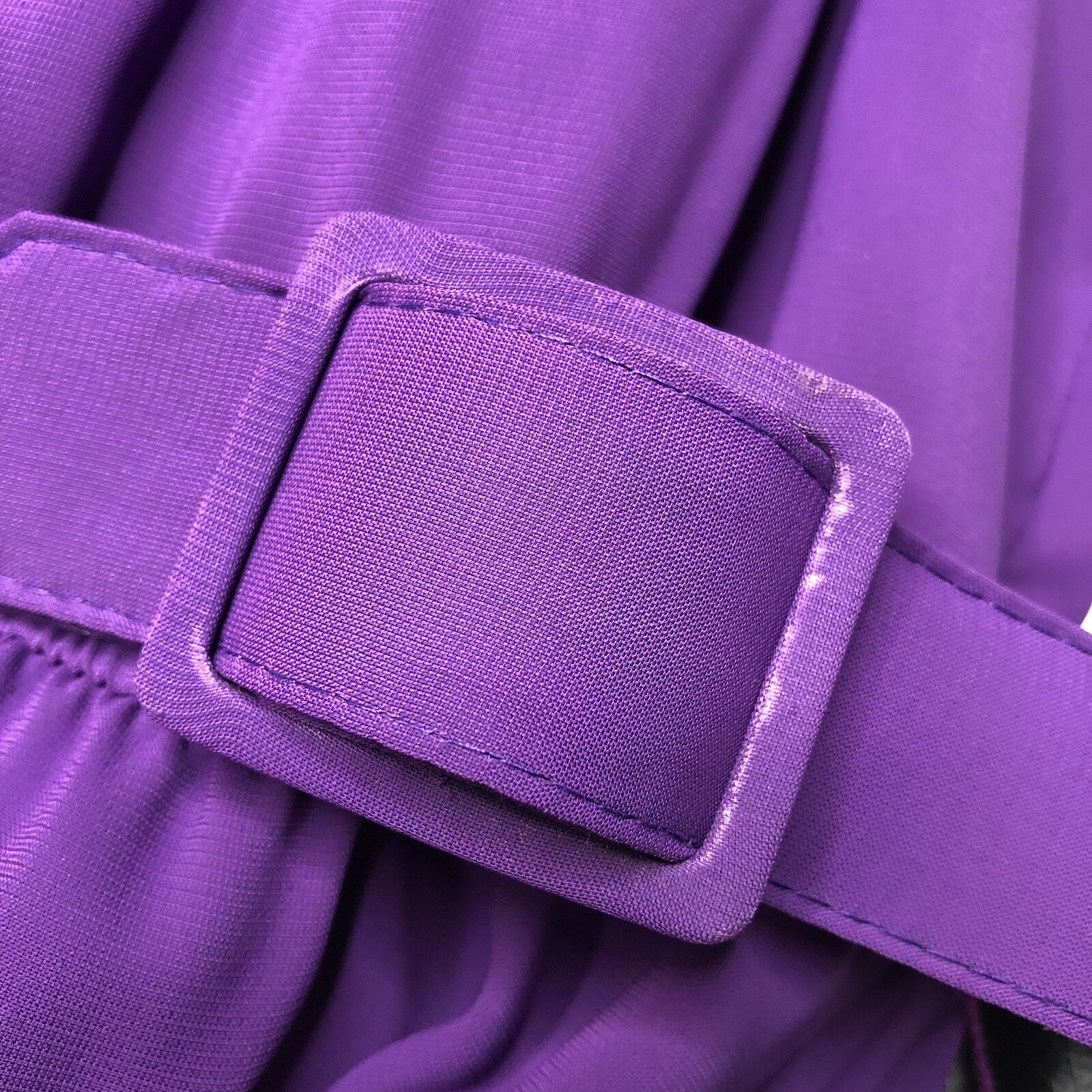VTG 70s 80s Luci Pellini Balloon Sleeve Midi Dress in Plum Purple + Belt Fits: L