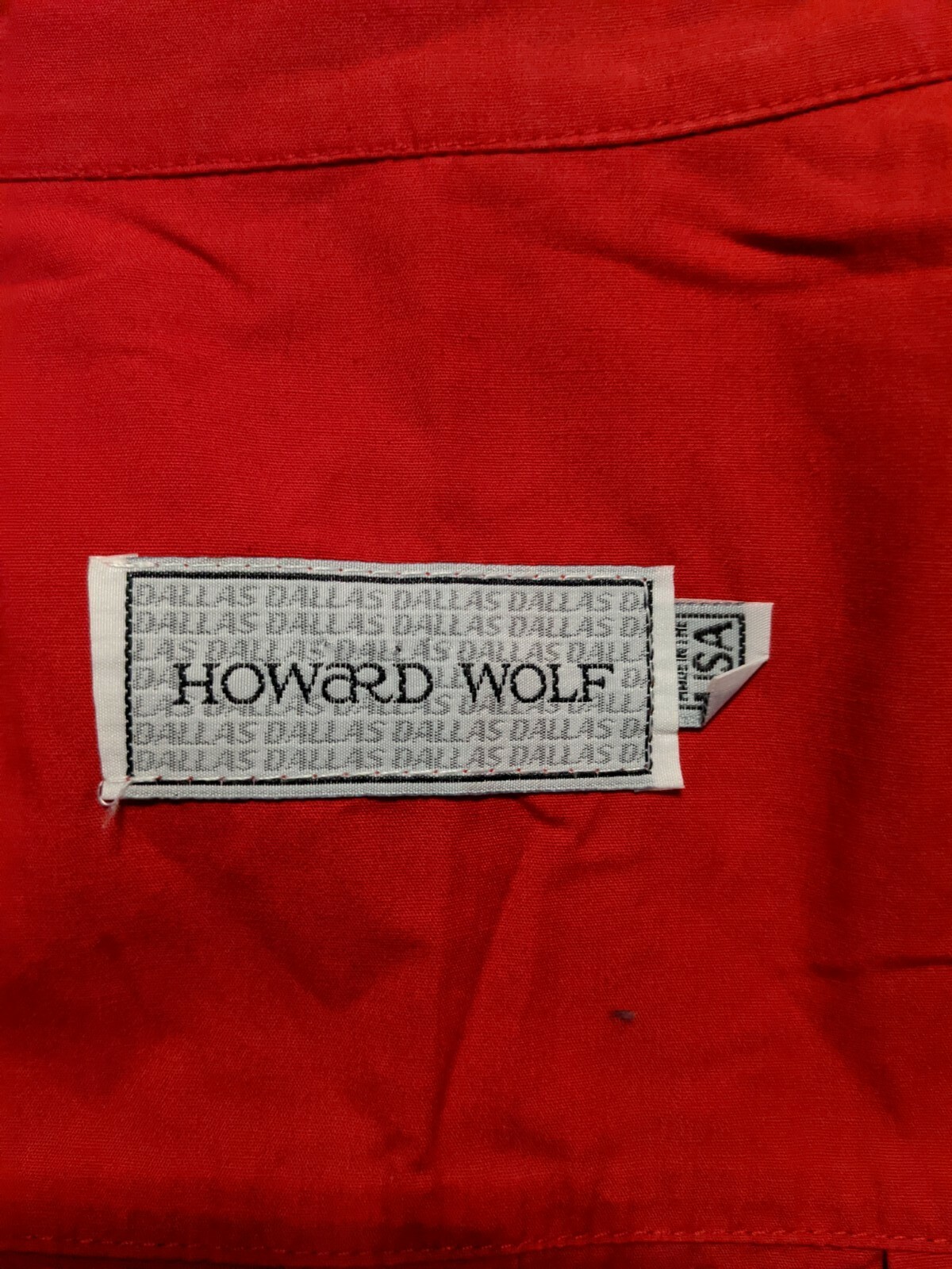 VTG Howard Wolf Dallas Red Western Cowboy Shirt Embellished Studs Sz 10 Medium M