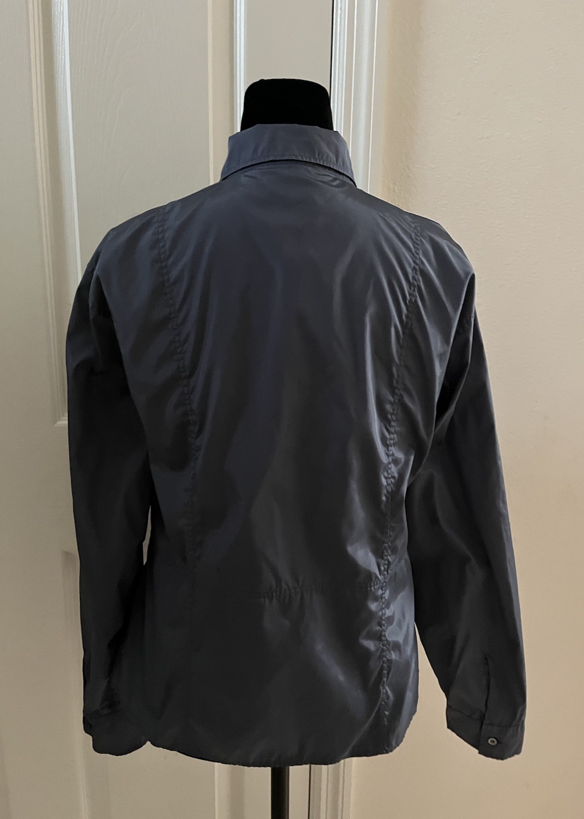 Vintage JIL SANDER Blue Gray Shirt Jacket with Zipper, Size 38 (Italian)