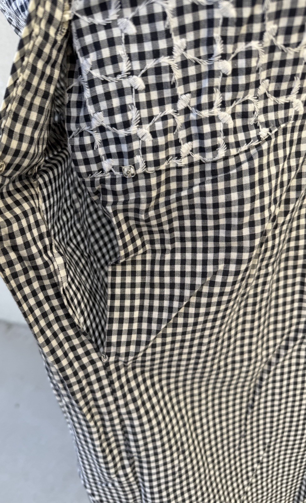 VTG Pat Perkins Black & White Gingham Check Cotton Dress 12 1950s Style