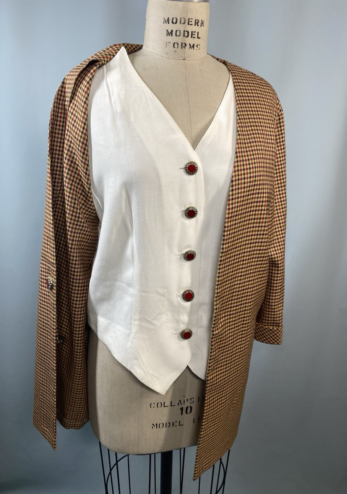80s 90s Women’s Vintage Jacket Vest SIZE XL EXTRA LARGE 16 DRESS SAVVY brown