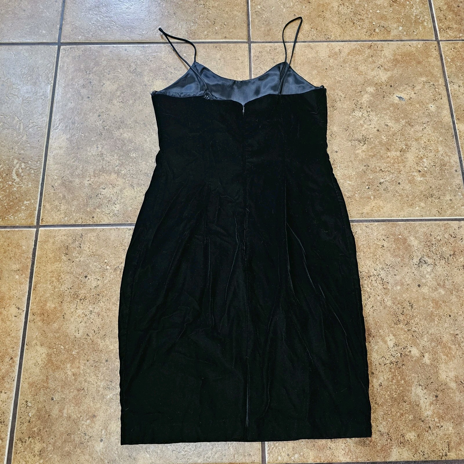 Vintage Black Mini Dress Velvet Nite Scarlett 90s Strappy Party Cocktail