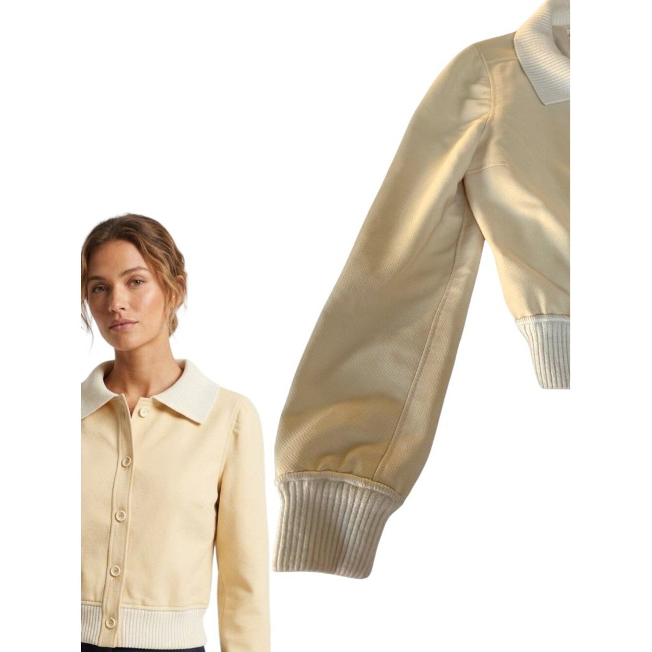 Vintage 1970s Courrèges Couture Future Herringbone Bomber Jacket SMALL