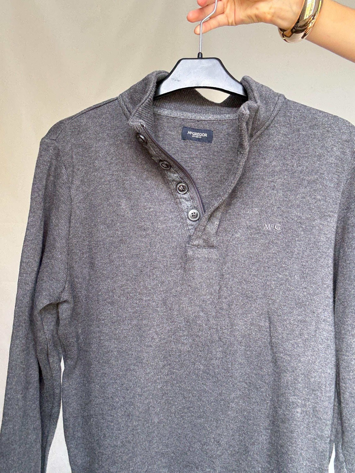 Dark gray McGregor pullover sweatshirt, cotton men’s jumper, M, Branded wear