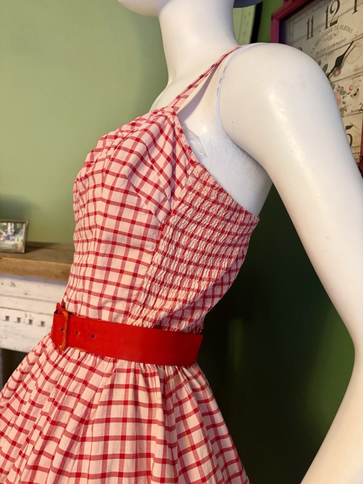 Kahala Bullocks W. Hawaii Plaid 50’s Rockabilly Picnic Pinup XL SunDress w Tulle