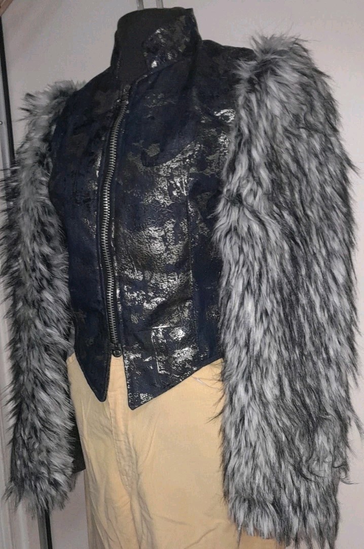 Vtg 90s Y2K RARE 2000s Custom Costume Disney Channel? Fur Rock Glam Stage Jacket