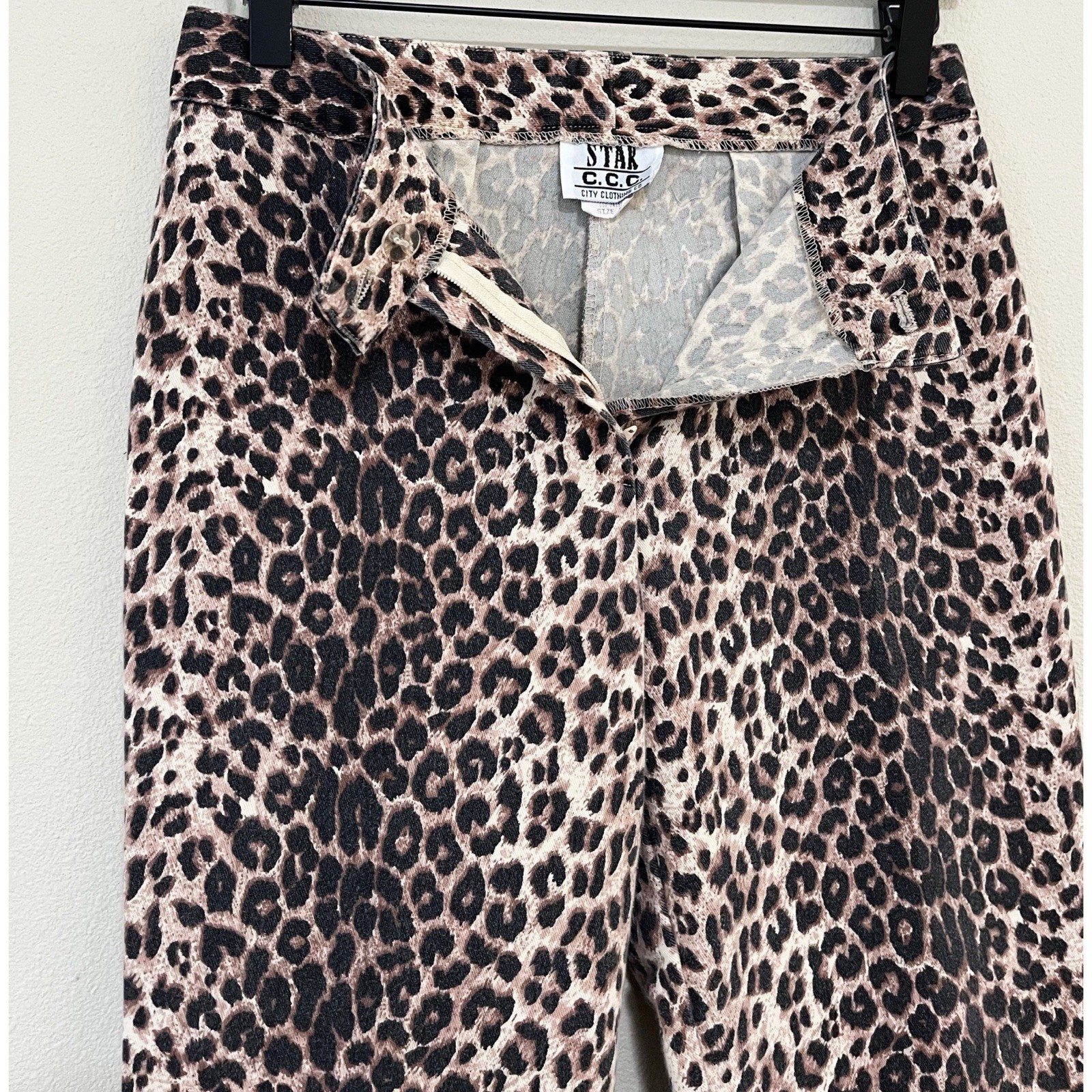 Vintage 90’s Star C.C.C City Clothing Co Size 9 Leopard Pants Hemmed