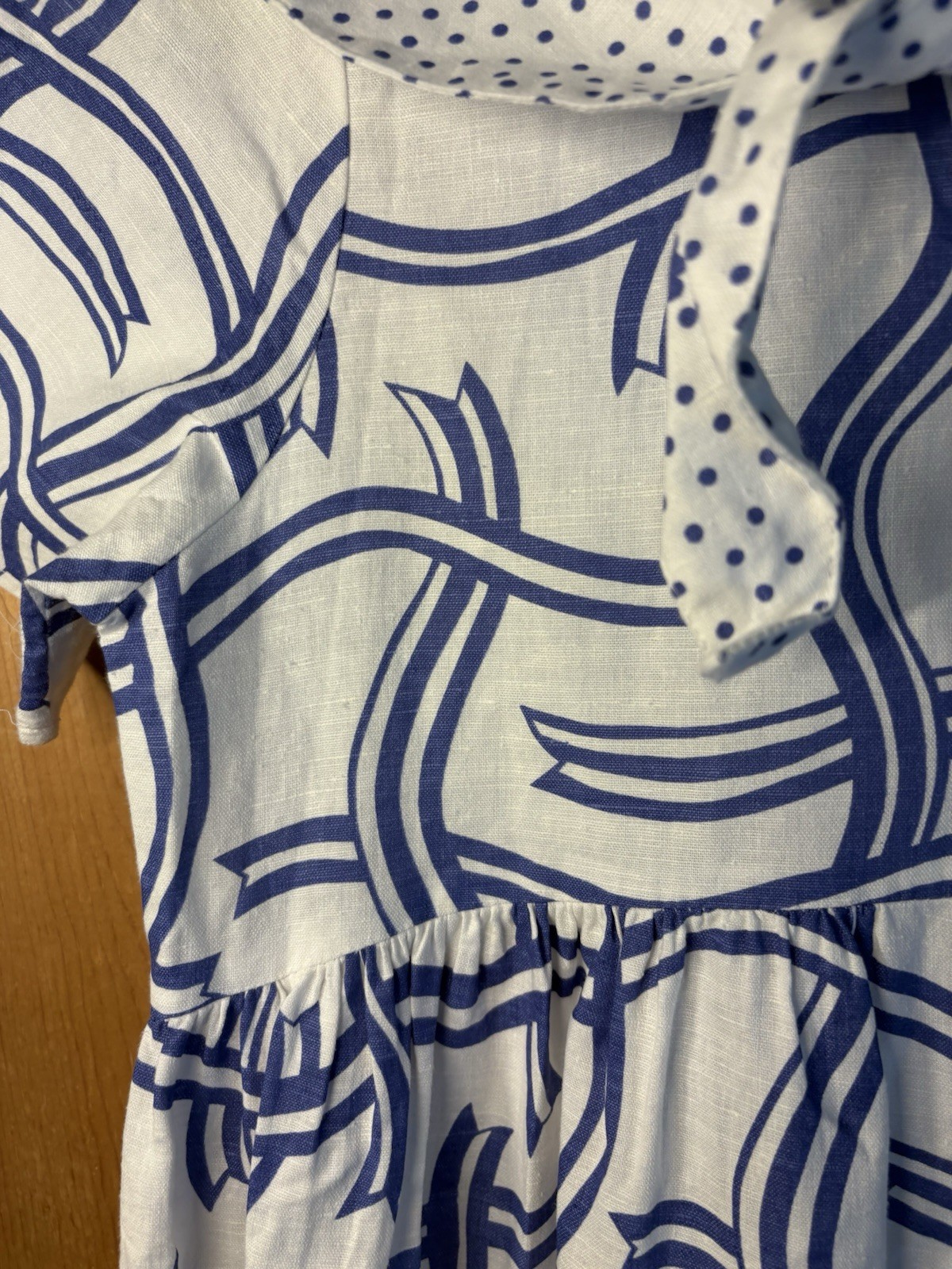 VTG COTTAGECORE Sailor Collar PRARIE Rococo Dress Girls XL WOMENS 2XS EUC LINEN