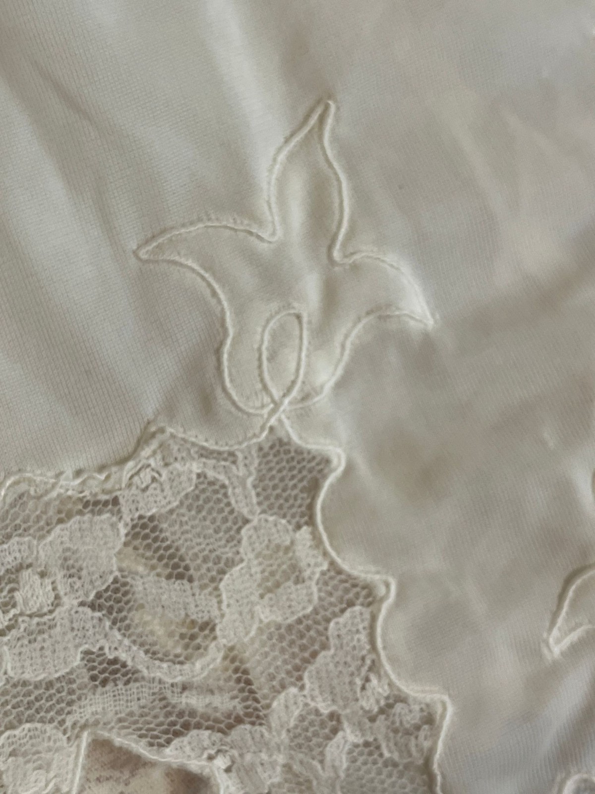 Vintage Floral Lace Lingerie Cream S Feminine Sexy Mod Pin Up Retro Slip 60s