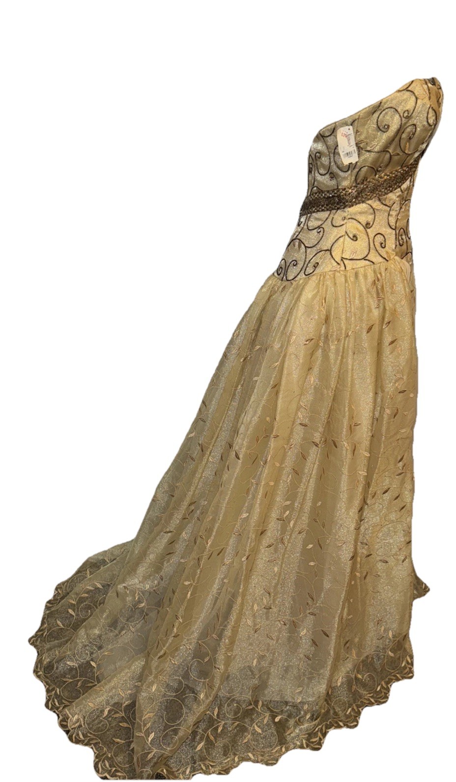 VTG NWT $5K MICHAEL CASEY COUTURE NEIMAN MARCUS GOLD STRAPLESS GOWN DRESS 10