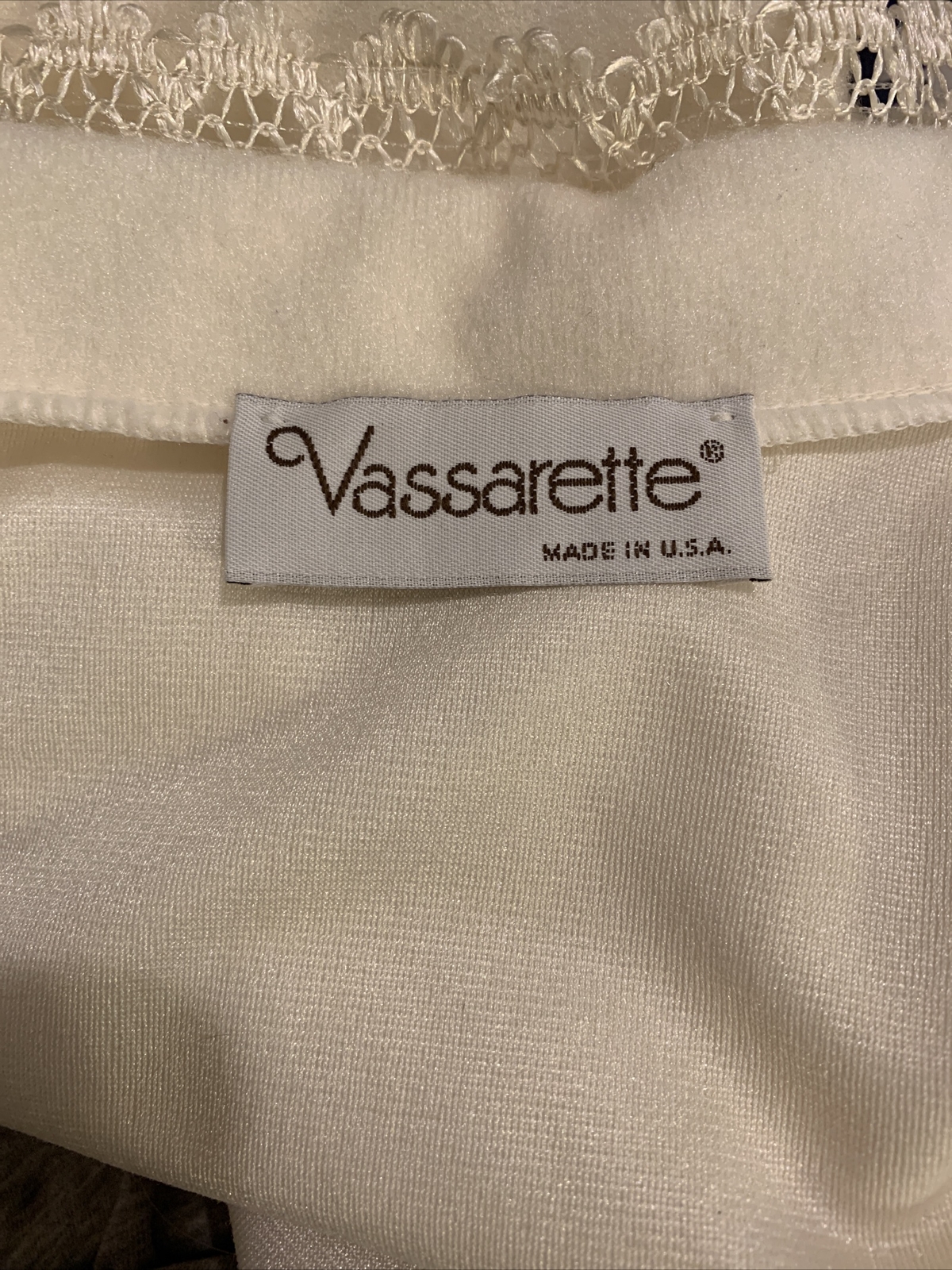 Vintage Vassarette Half Zip Cream Long Maxi Bathrobe Robe L Large With Lace 80’s