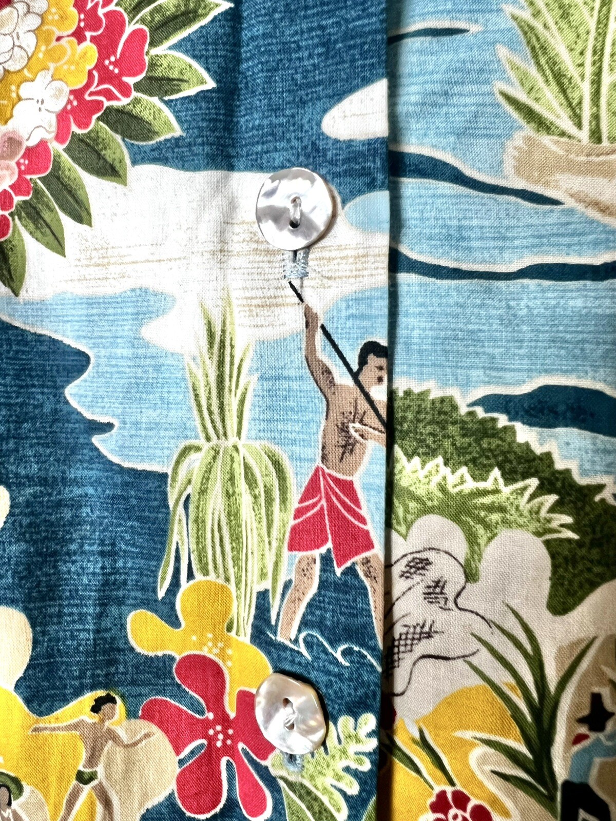 NANI Of HAWAII 90’s 90s Y2K Vintage Hawaiian Tiki Copyright Aloha Blouse Top XL