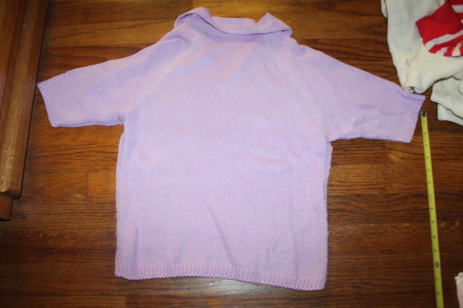 Vintage 1960s 1970s Lavender Knitted Jumper Top Shawl Collar Peter Pan Collar