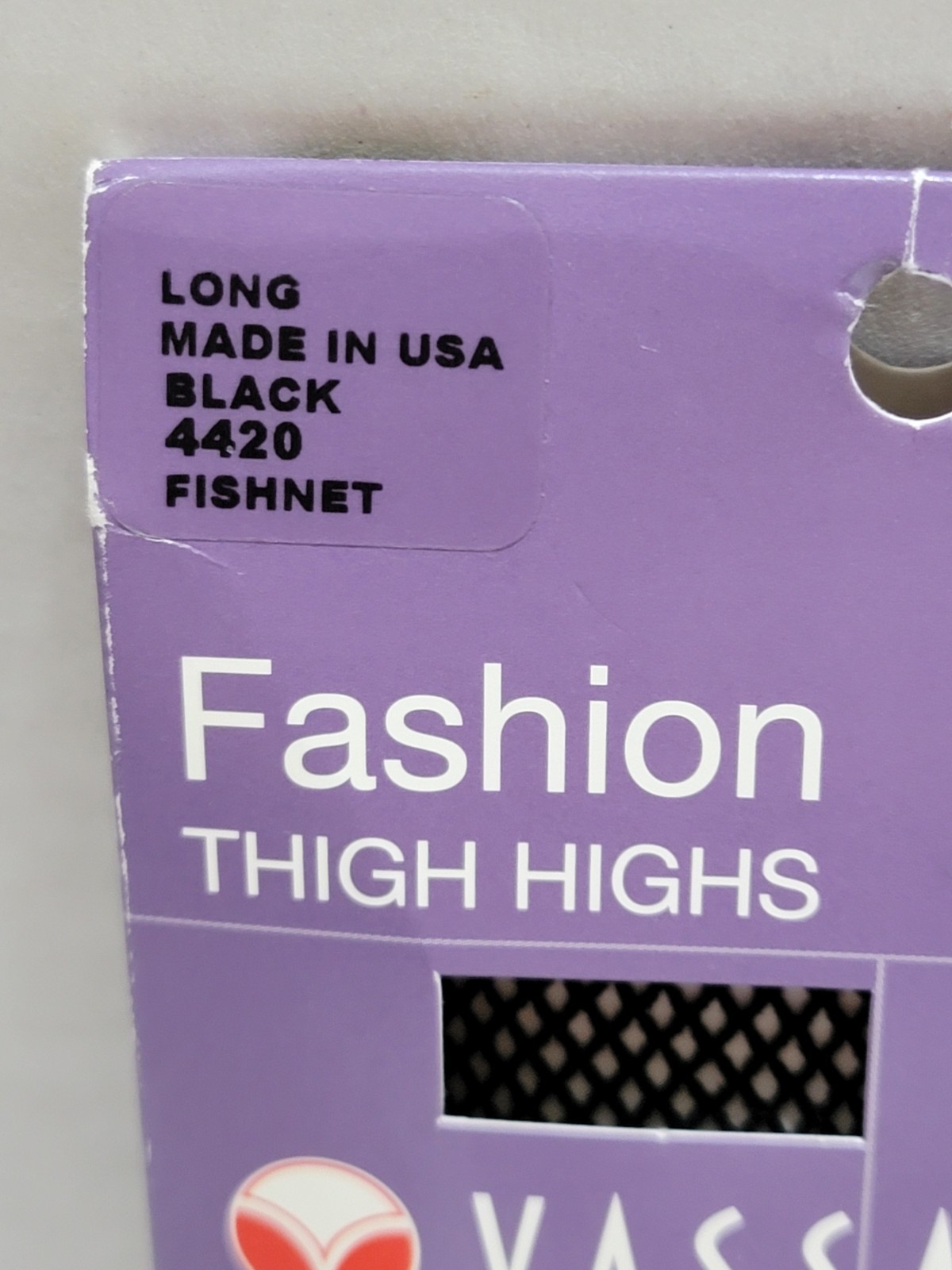 Vintage Vassarette Garter Stockings Black Fishnet Thigh Highs Sexy Size Long USA