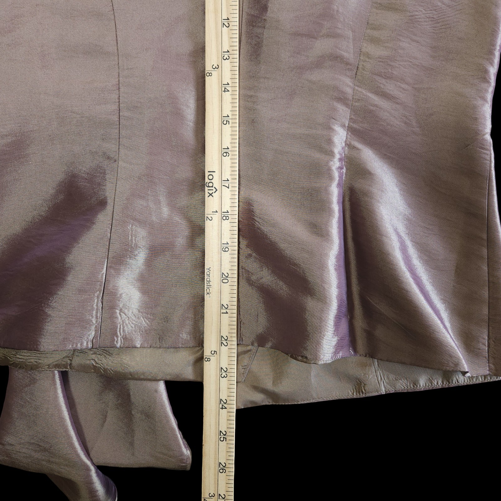 Vintage Alex Evenings Iridescent Taupe Purple Taffeta Wrap Blouse Top Size Small