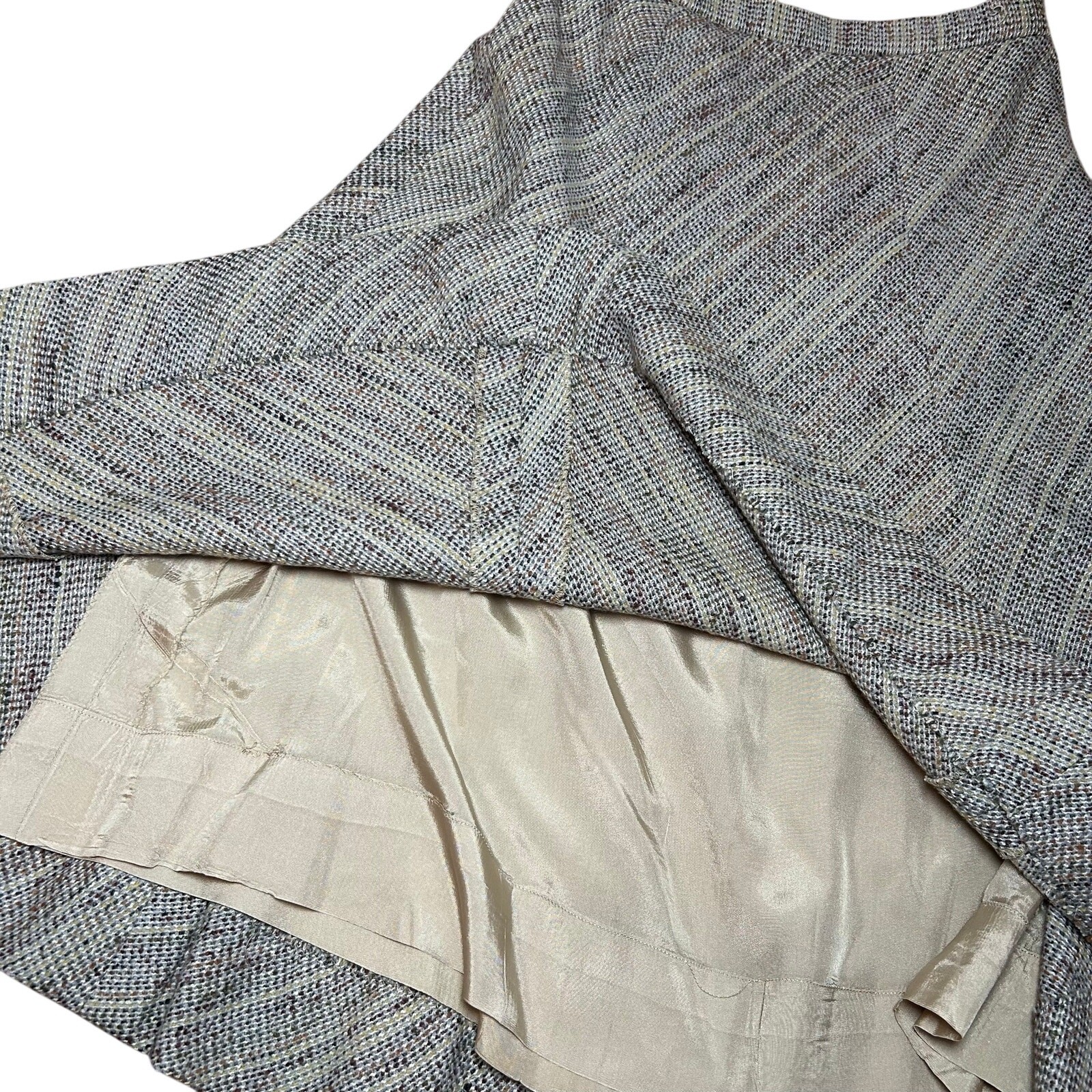 VTG 60s Bespoke S Wool Midi Skirt Retro Mod Dark Academia Twee Preppy Minimalist