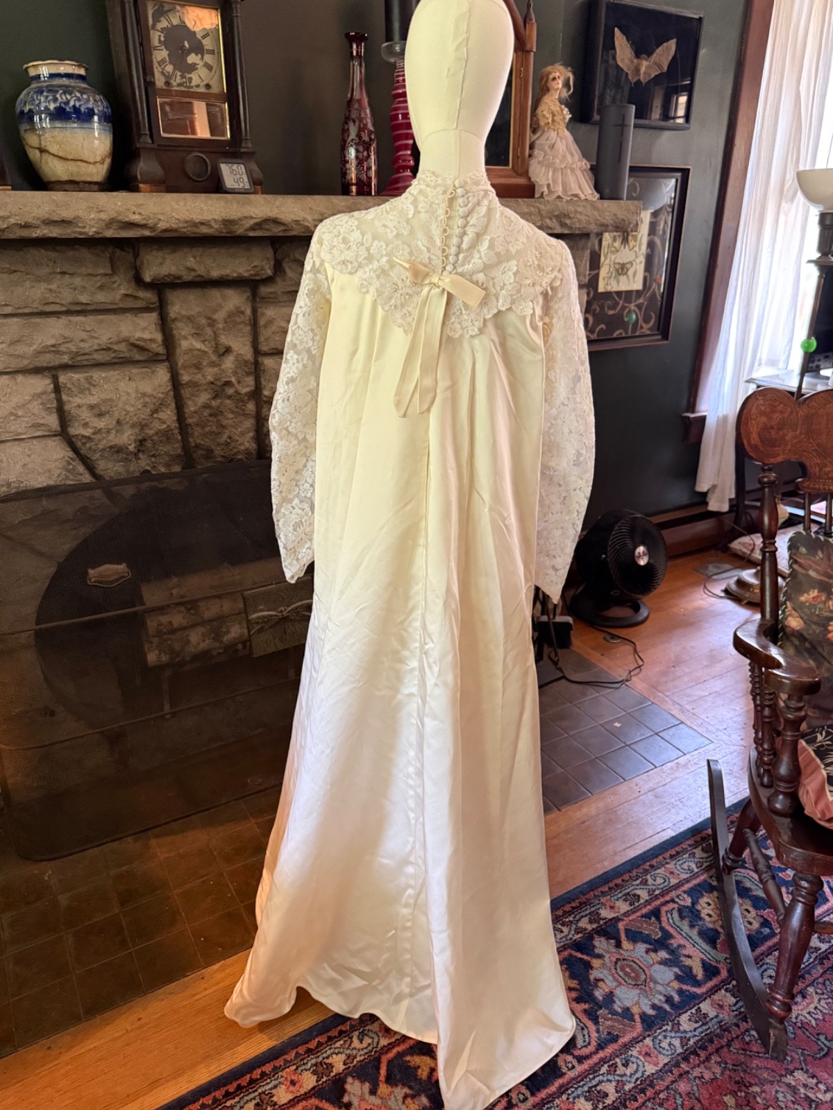 Vintage 1970’s Cottagecore Victorian Revival Wedding Gown / Dress XS / SM
