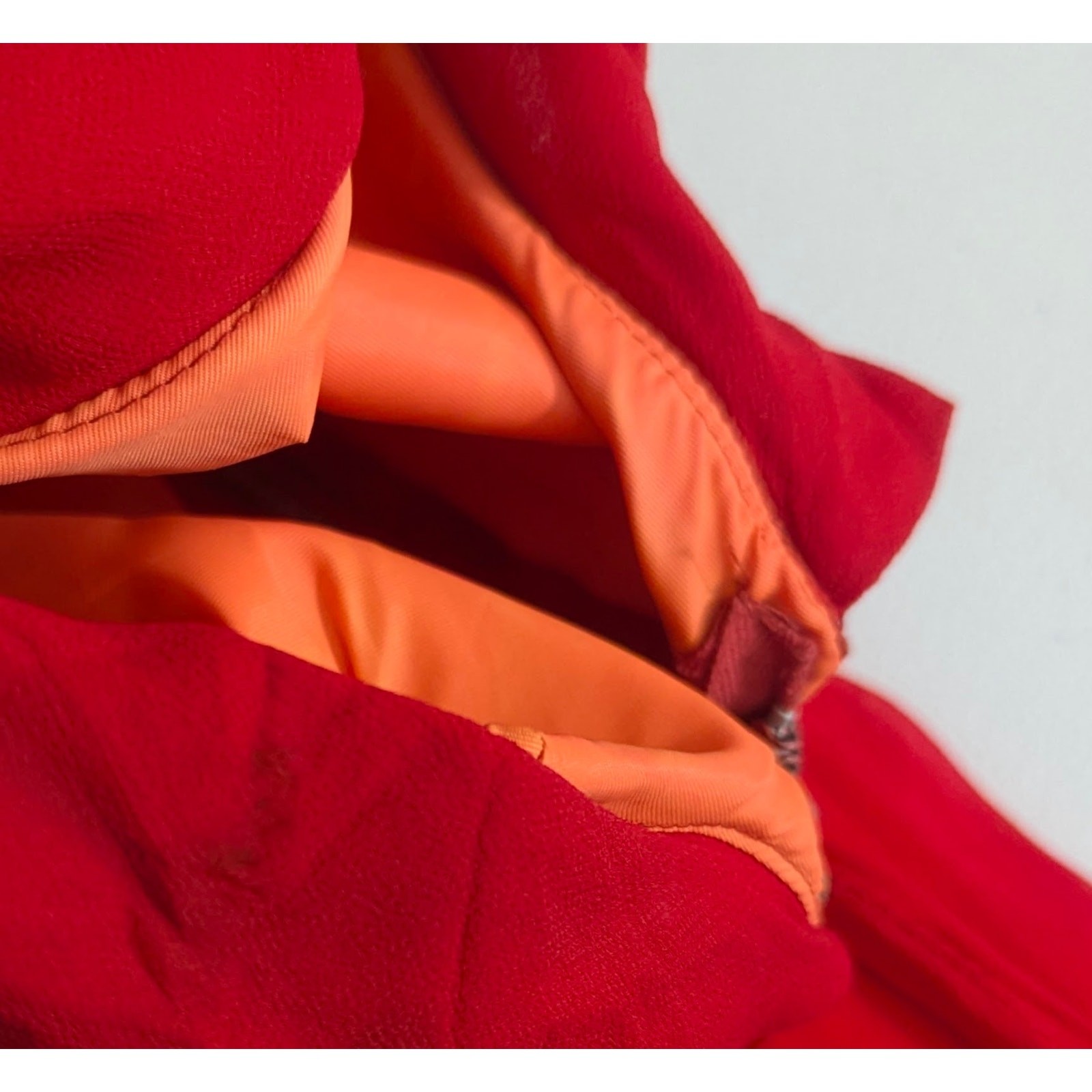 60s 70s Red Chiffon Embellished Formal Gown Dress Glamour Elegance Fits Large
