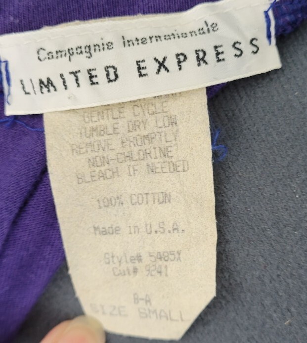 Vintage Purple Tee Shirt Dress with Button Up Back by Limited Express Size Small