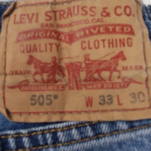 Vintage Levis 505 Cut Off Denim Jorts Medium Wash Blue Y2K Long Shorts Mens 33