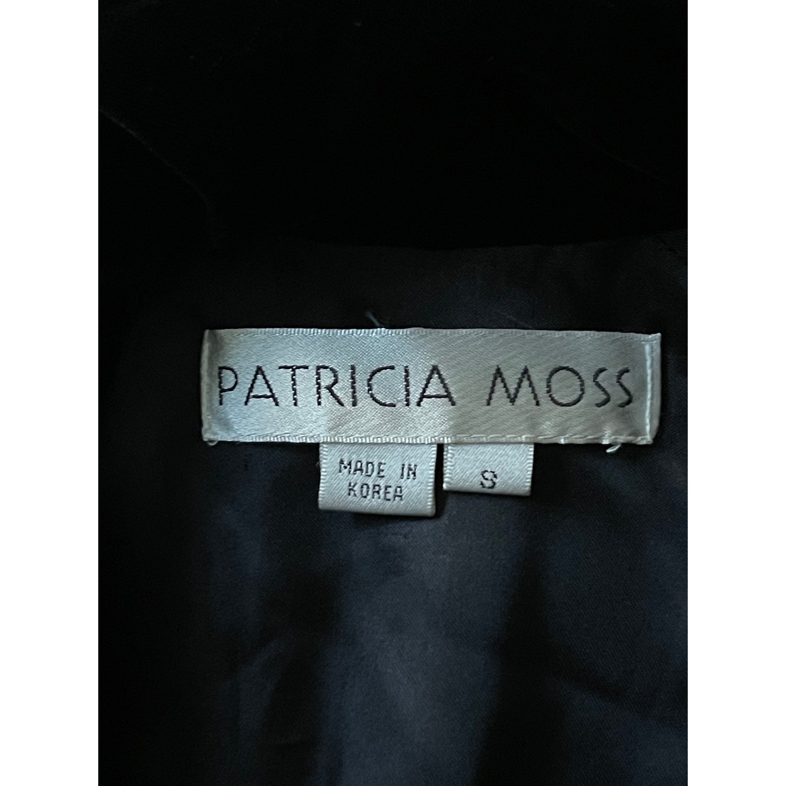 Patricia Moss Black Silk Rayon Velvet Open Front Jacket Womens Small Vintage