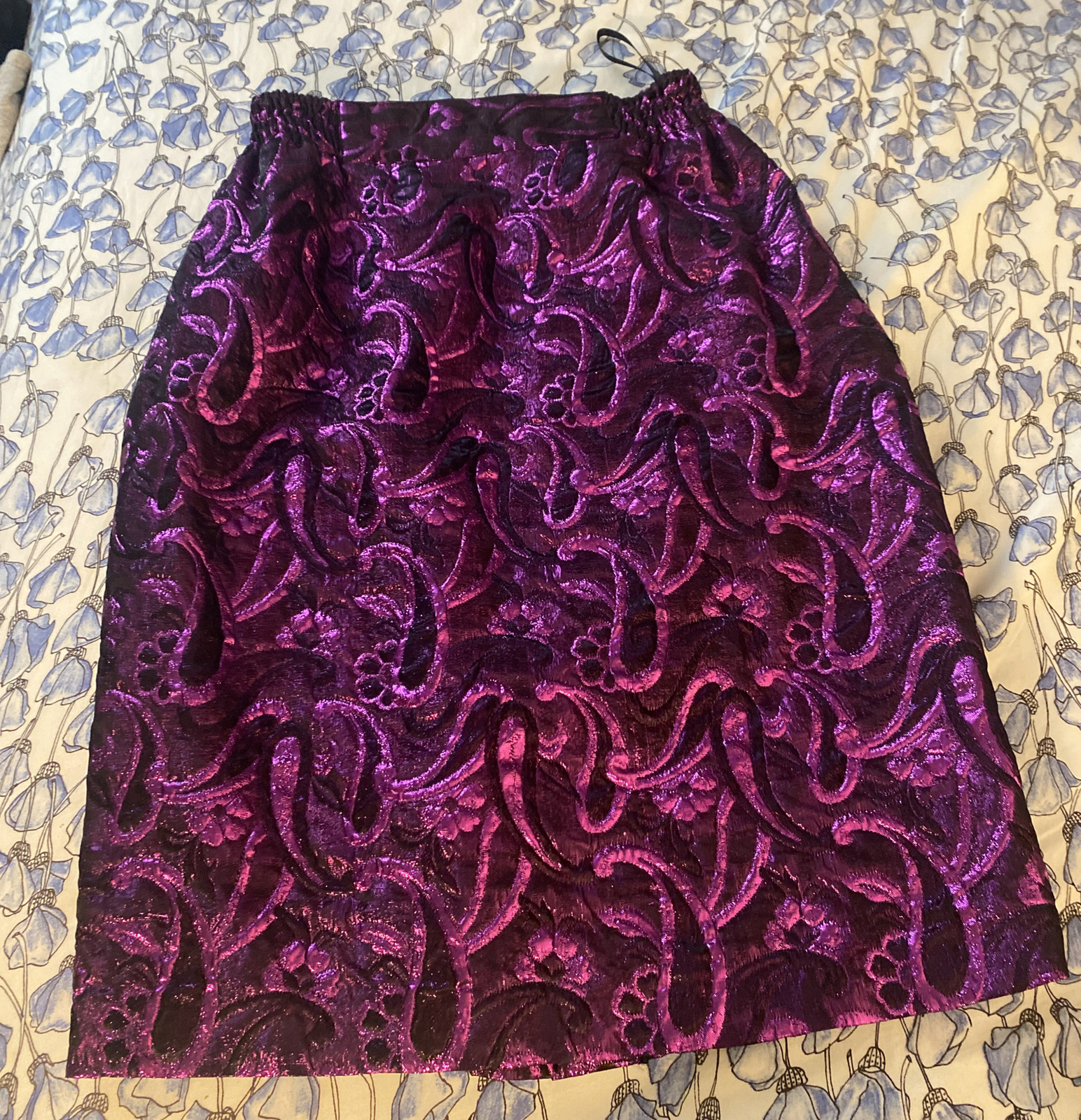 Diane Freis Vintage Beaded Tassel Purple Jacket & Skirt Sequin One Off 1980s