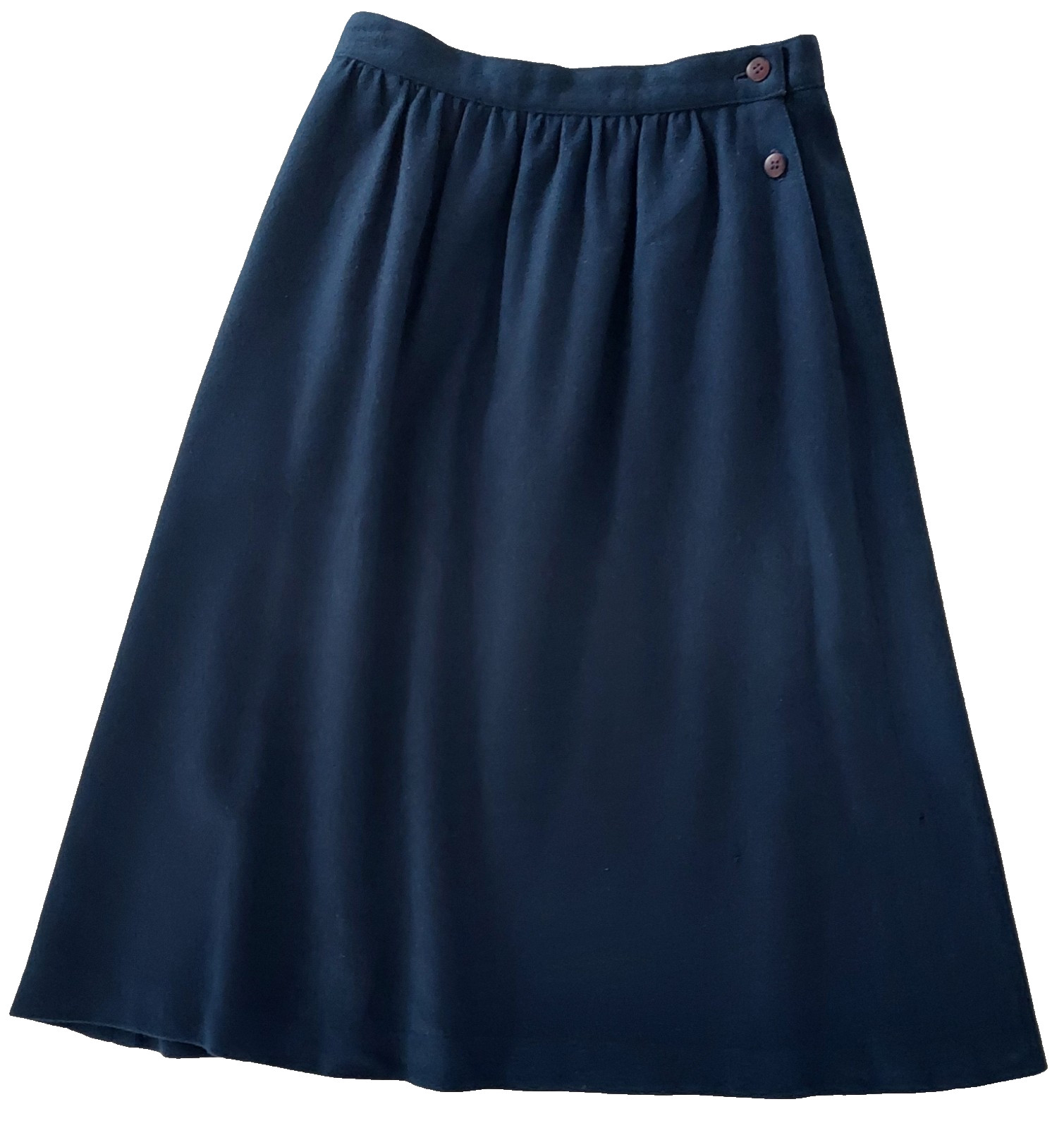 Vintage COLLEGE TOWN Women’s Navy 100% Wool A-Line Skirt Sz S- 26in waist, long