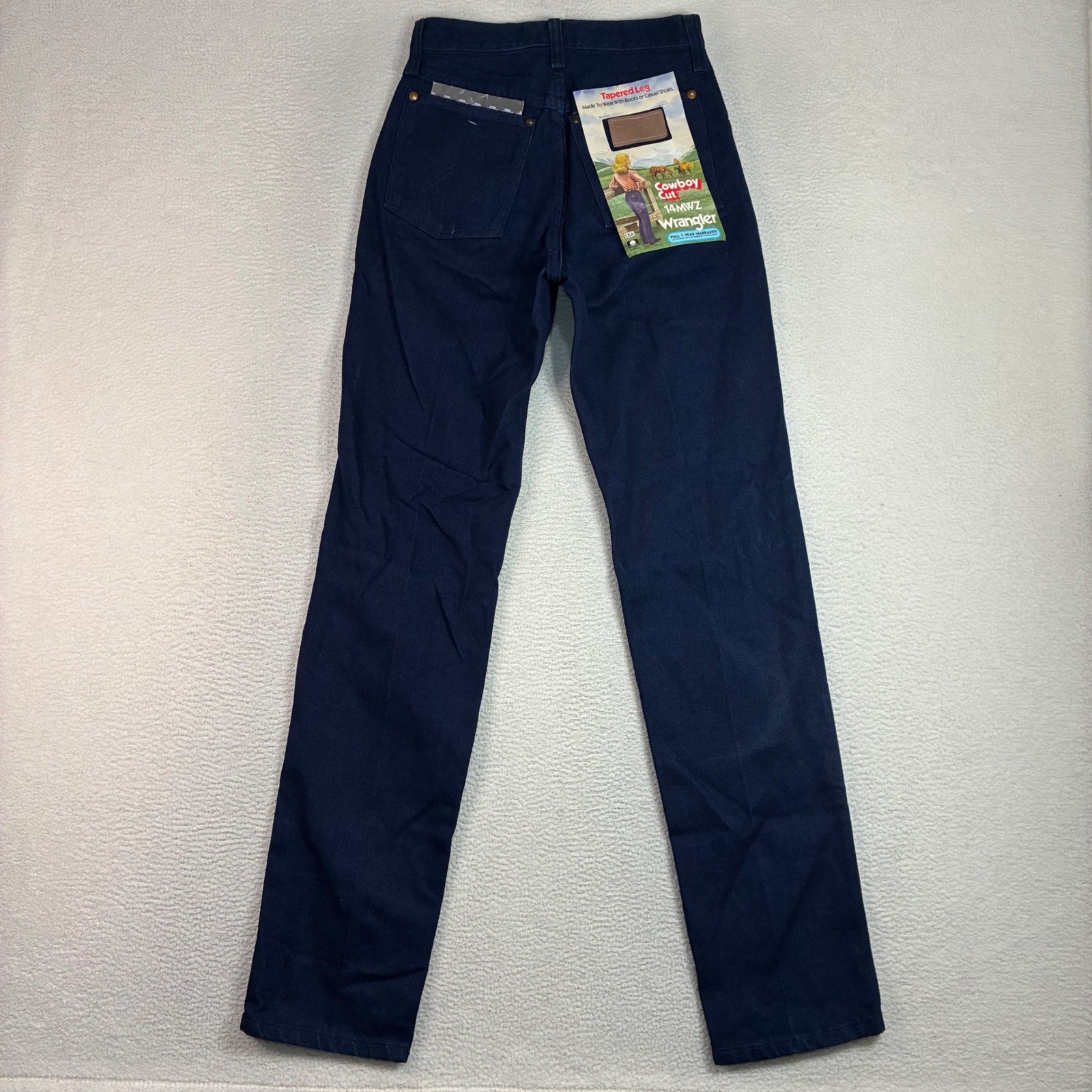 Vintage Wrangler Cowboy Cut 14MWZ Tapered Jean Women 3×32 Blue High Rise USA NWT