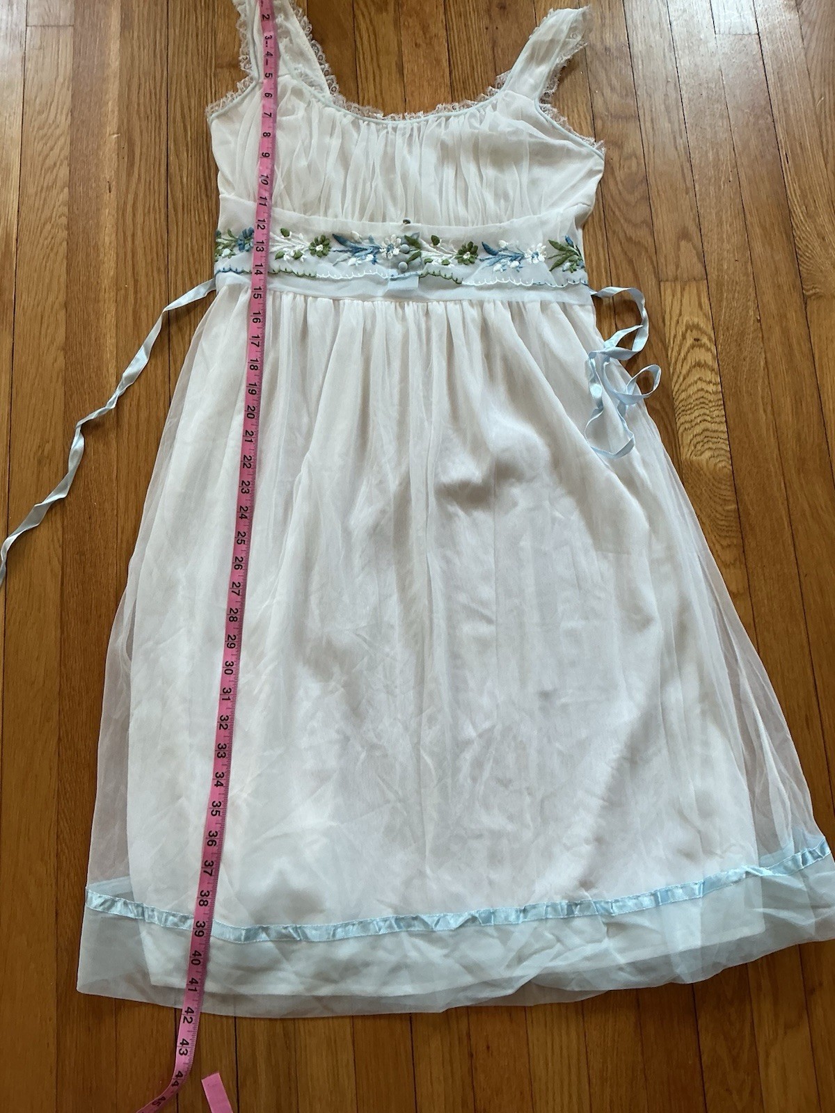 Vintage Miss Siren Negligee Chiffon Nylon Lace Babydoll Romantic Nightgown 36 S
