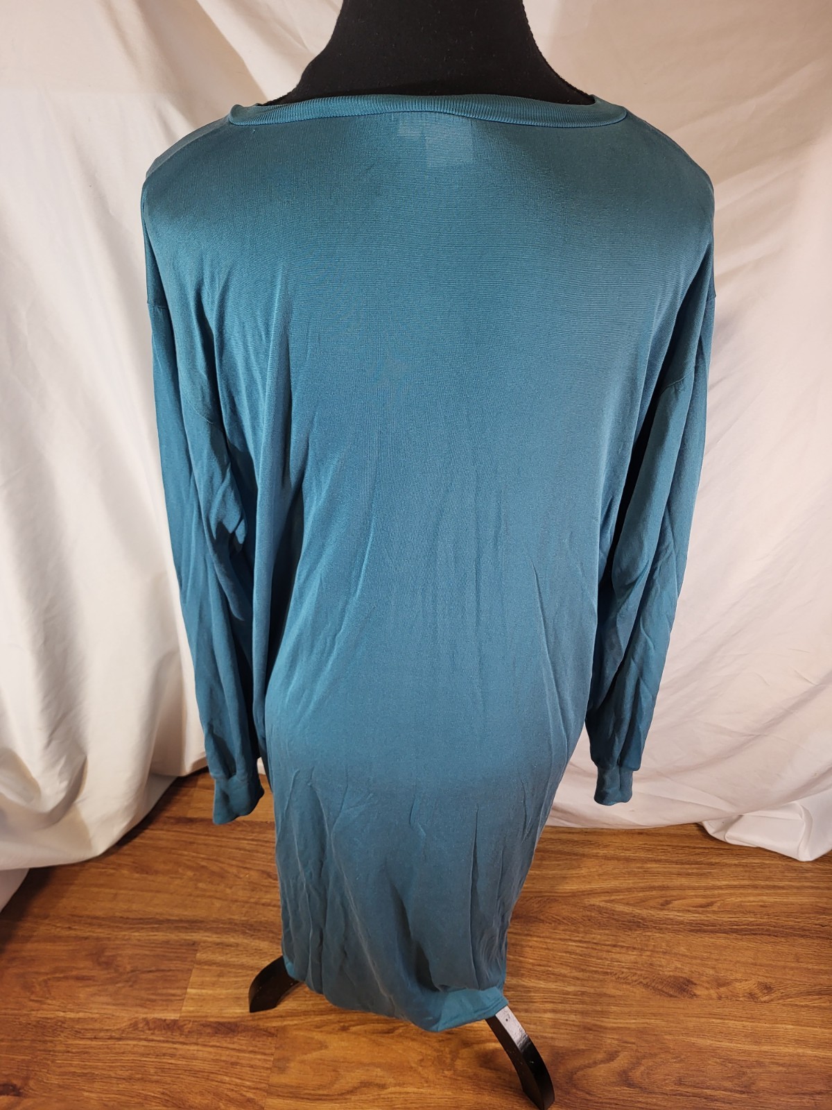 Vintage WinterSilks 100% Silk Jersey Nightgown Maxi Dress Women’s M Teal Read