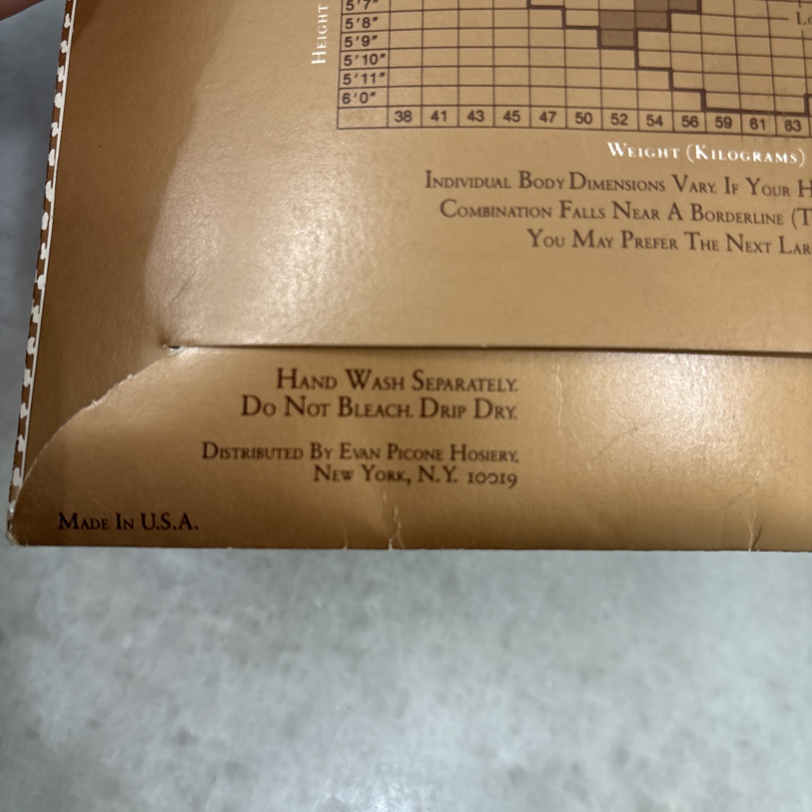 Vintage Evan-Picone Pantyhose NUDE 181 Long Control Top Cotton Shield Sandalfoot