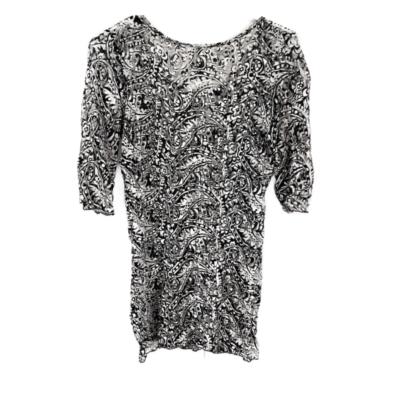 Vintage Y2K BKE Paisley Lace Mesh Shirt Top Women’s Large Whimsigoth