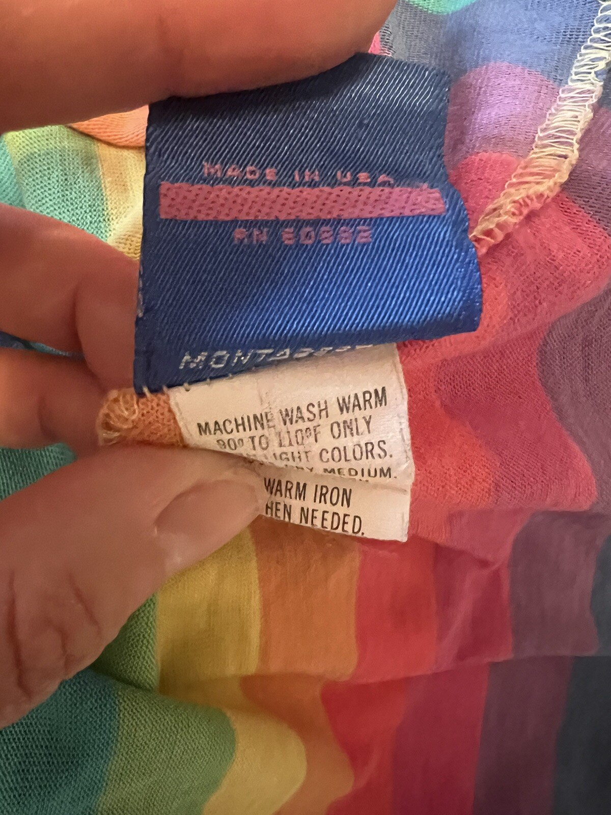 Rare Vintage 1980’s OP Ocean Pacific Rainbow Stripe T-shirt Dress USA Small
