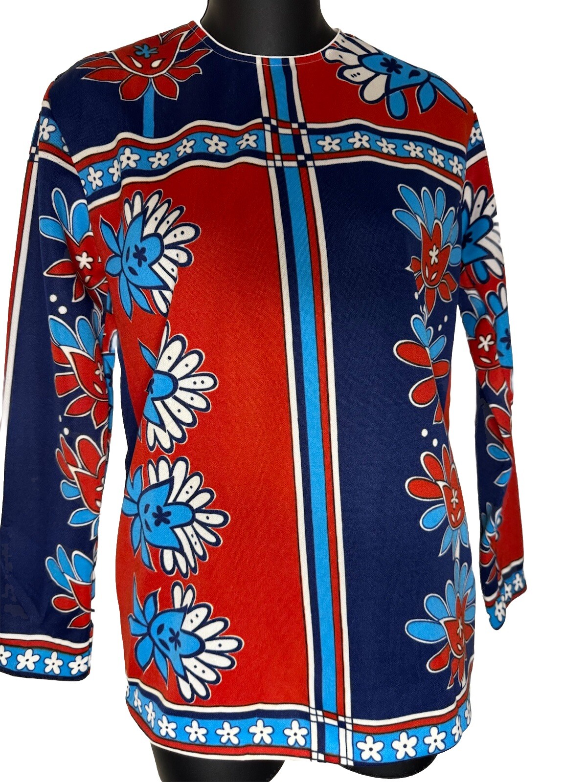 HELEN SUE Red, White & Blue Vintage RETRO 1960’s MOD Tunic Top.