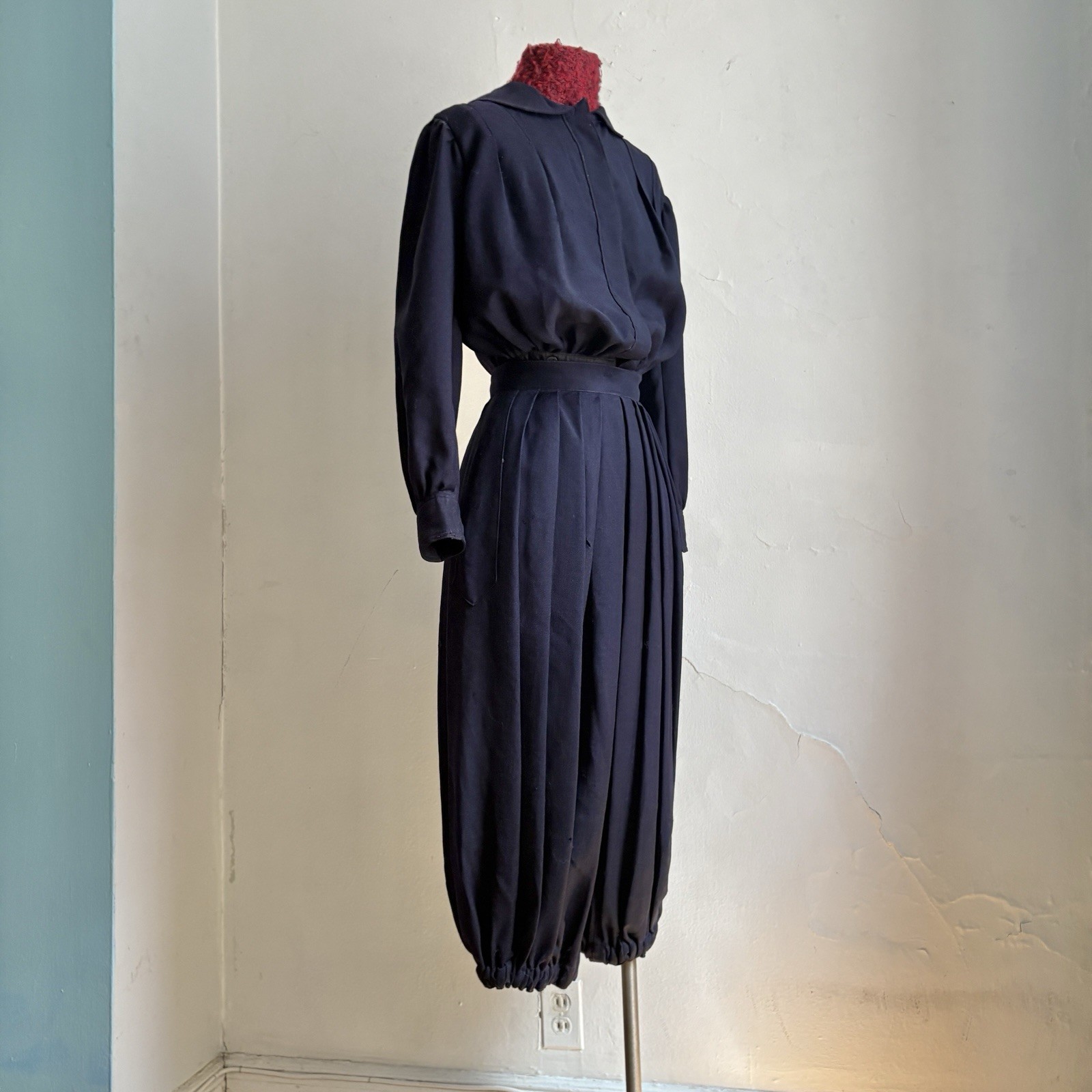 Antique Edwardian Blue Wool Gym Suit Jumpsuit 1911 Vintage Sports