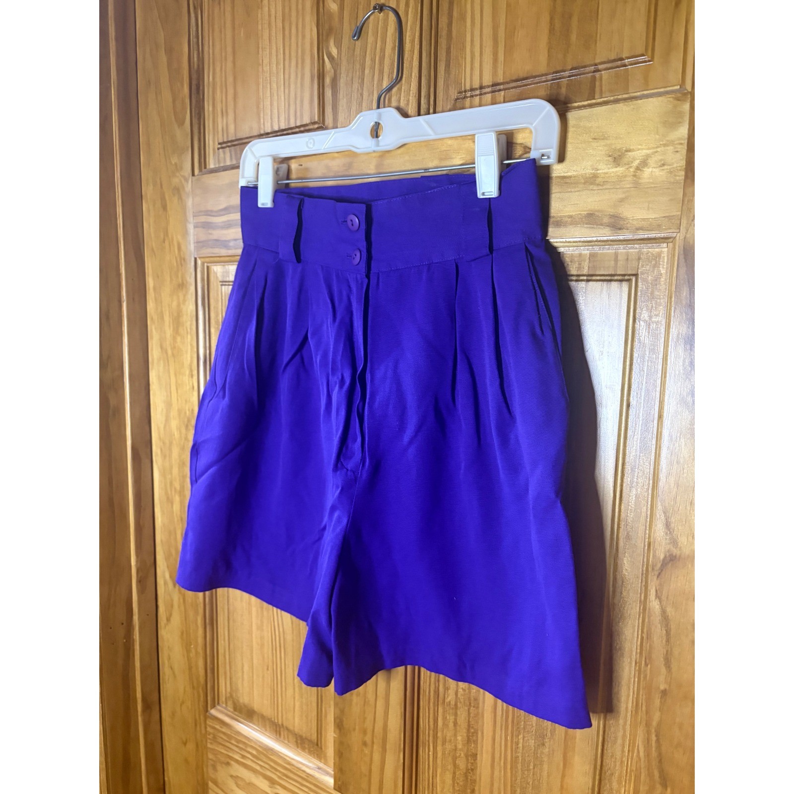 Studio C Vintage High Waisted Pleated Shorts Purple Size 9/10 Retro Made in USA