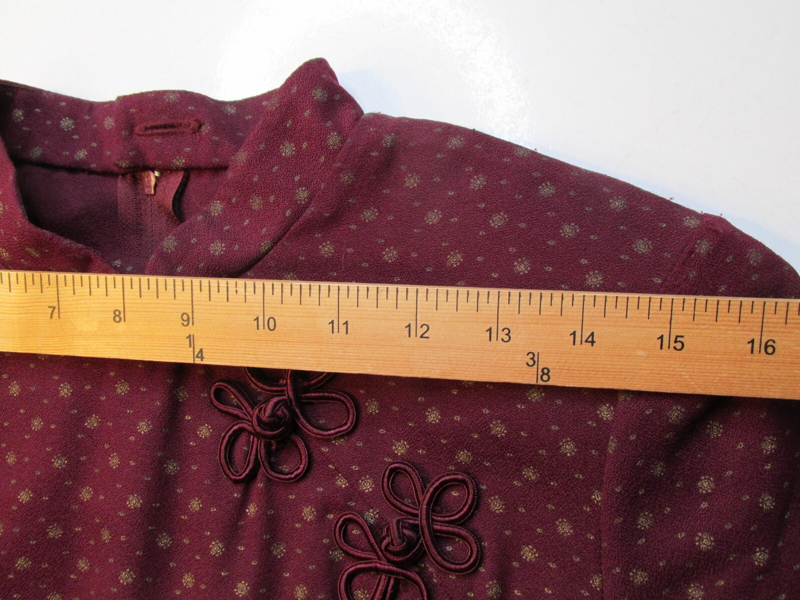 NWT Vintage MOLLY MALLOY Midi Pencil Dress Women Size 10 Burgundy Asian Inspired
