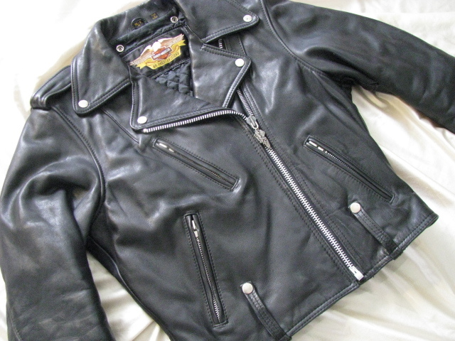 Harley Davidson Motorcycle Leather Jacket H-D Vtg 90s Cycle Champ Queen S 36 W